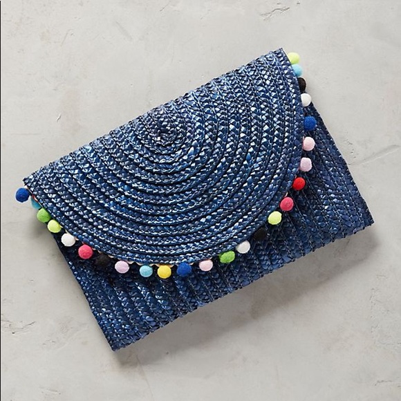 Anthropologie Shiraleah Pompom Clutch
